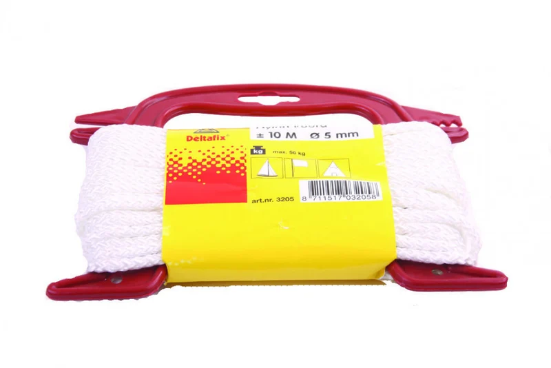 Deltafix nylon koord wit 5mm 10m