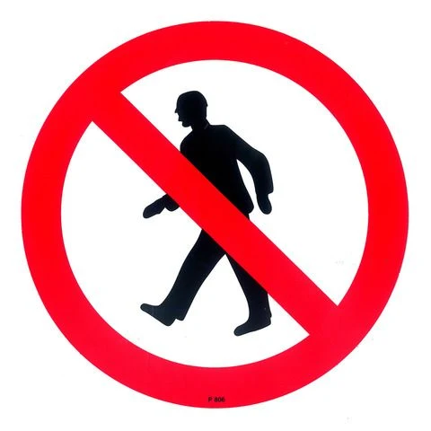 Pickup pictogram verboden voor voetgangers Ø150mm