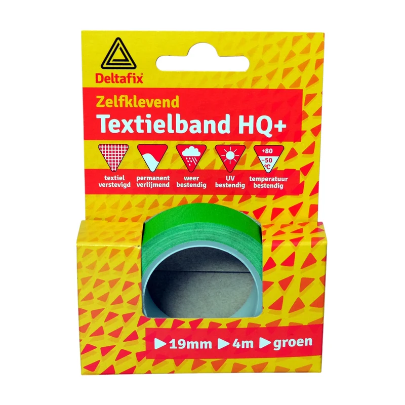 Deltafix watervaste textbamd groen 19mm 4m
