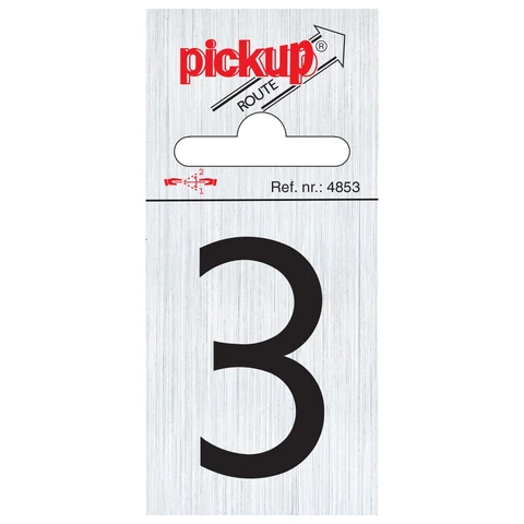 Pickup pictogram route cijfer 3 aluminium 60x44mm