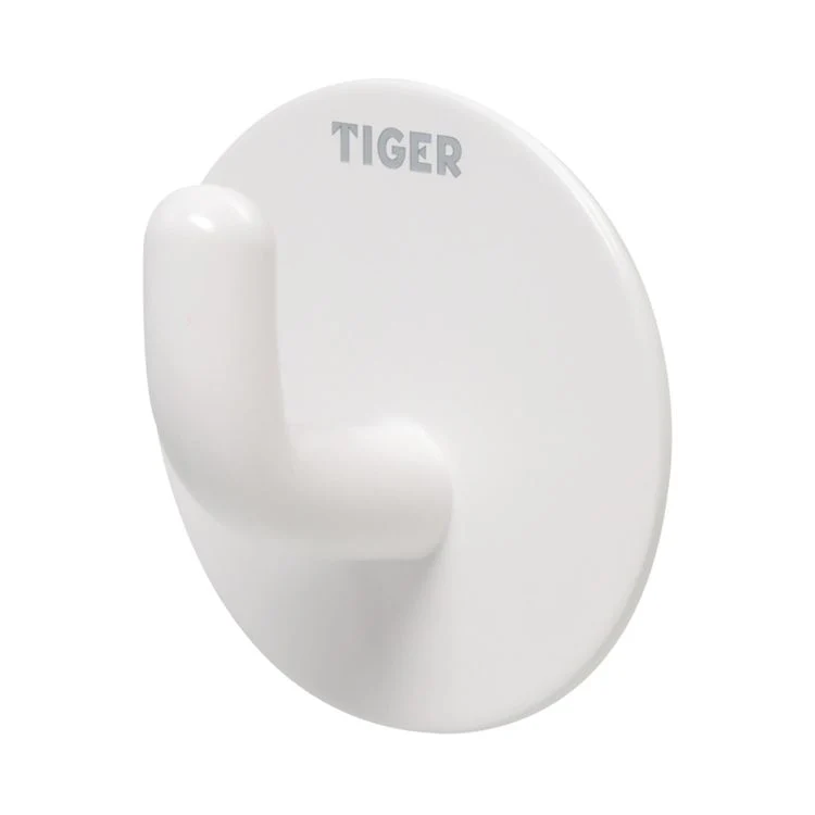 Tiger Hooks haak wit enkel RVS rond