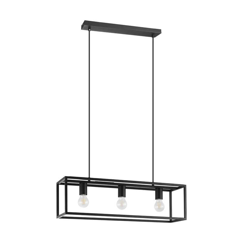 Eglo Blackcrown hanglamp E27 zwart staal 3-lichts