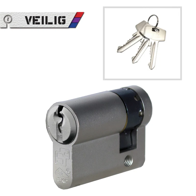 Veilig S6 veiligheidsprofielcilinder 30/10 zilver