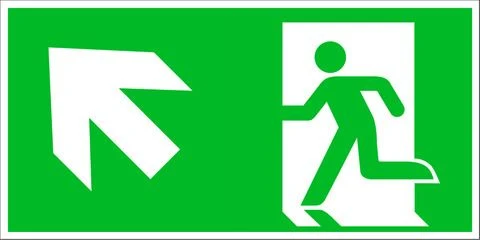 Pickup pictogram vluchtweg trap op links 300x150mm