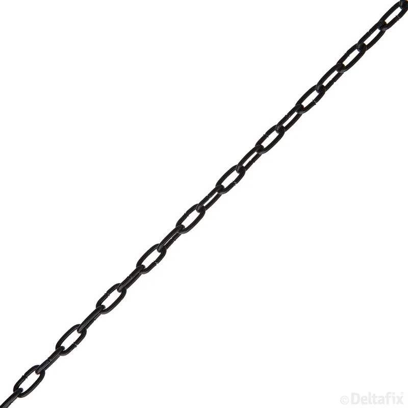 Deltafix klokketting 8x1,6mm zwart gelakt metaal per meter