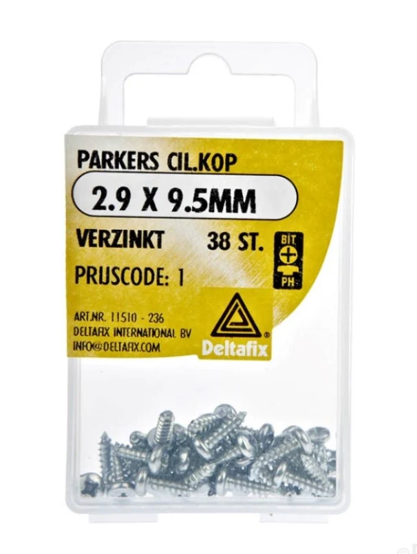 Deltafix plaatschroef philips kop cilinderkop 2,9x9,5mm 38st