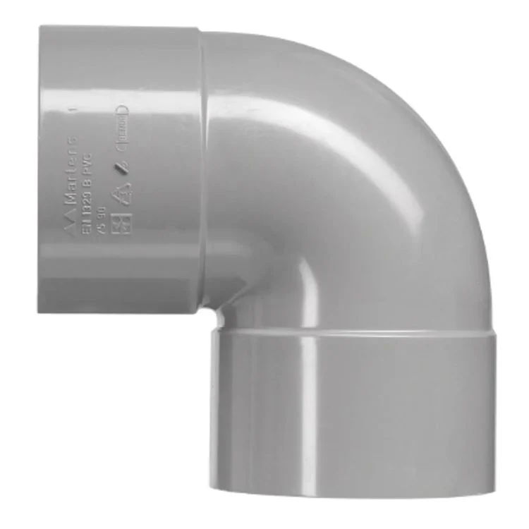 Bocht 90º PVC 50mm 2xlijm