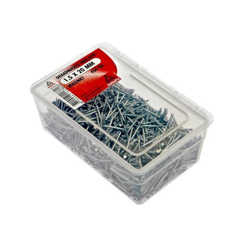 Deltafix draadnagel verzinkt staaldraad zilver 1,5x20mm 450gr