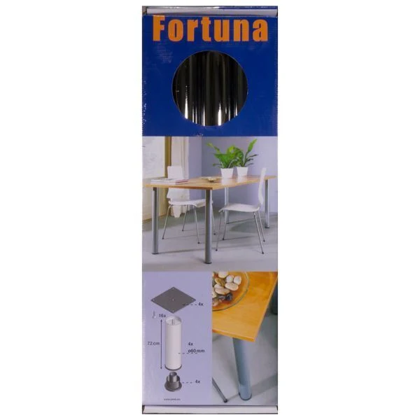 Meubelpoot Fortuna rond metaal zilver ⌀6x75cm 4st