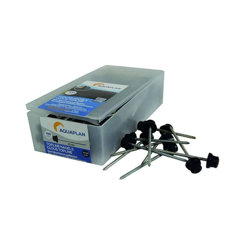 Aquaplan golfplaatnagels plat metaal zwart 65mm 500gr 100st