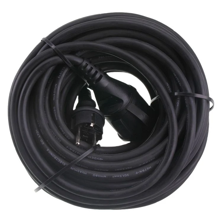 Q-Link verlengsnoer 3x1,5mm randaarde zwart 20m
