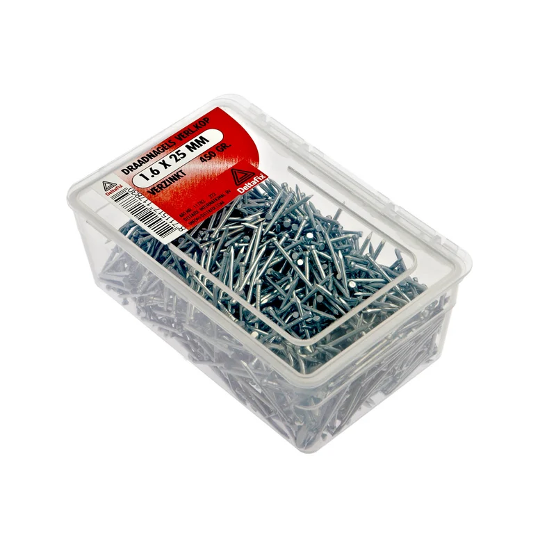 Deltafix draadnagel verzinkt staaldraad zilver 1,6x25mm 450gr