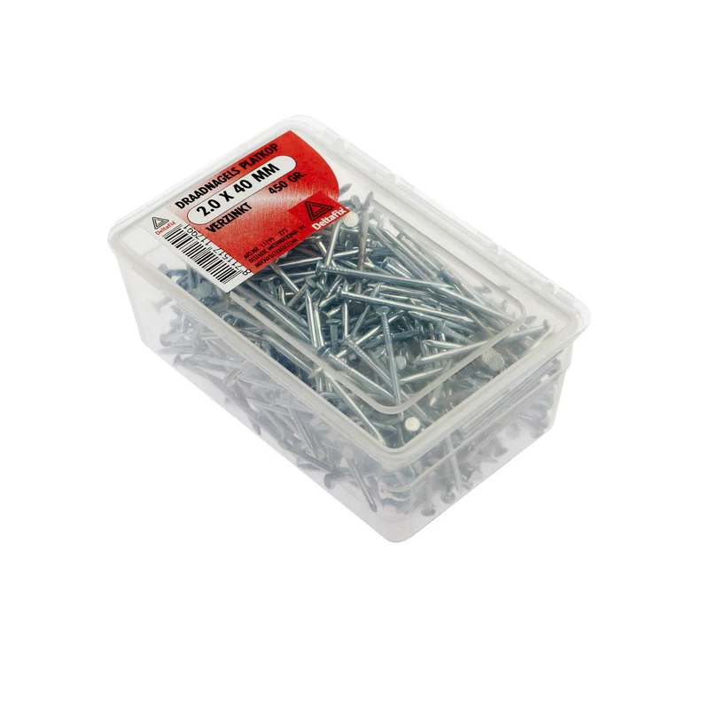 Deltafix draadnagel verzinkt staaldraad zilver 2,0x40mm 450gr